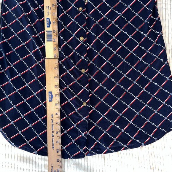 Ralph Lauren Geometric-Print Long-Sleeve Jersey Shirtdress Sz L - Picture 10 of 13